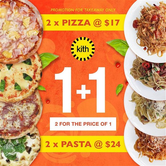 Get any 2 for the price of 1 on Pizza / Pasta