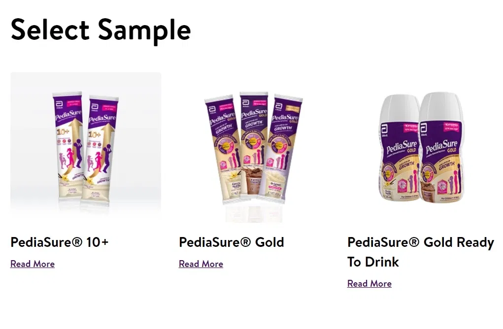 Free Abbott-Pediasure Samples (For 1 - 15 years old)